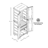 Armario para Ropa Rimax Barú Taupe 65x189cm con Tres Compartimientos y con Dos Entrepaños - CLOSETS | Bylmo