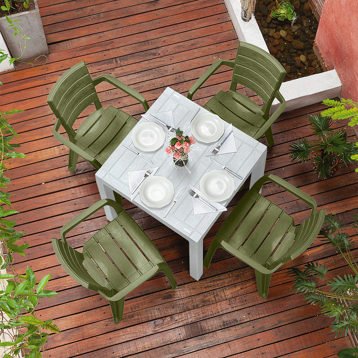Silla Rimax Barú Verde Selva 59x82.5cm con Espaldor y con Apoya Brazos - SILLAS Y BUTACOS | Bylmo