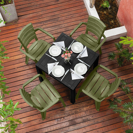 Silla Rimax Barú Verde Selva 59x82.5cm con Espaldor y con Apoya Brazos - SILLAS Y BUTACOS | Bylmo