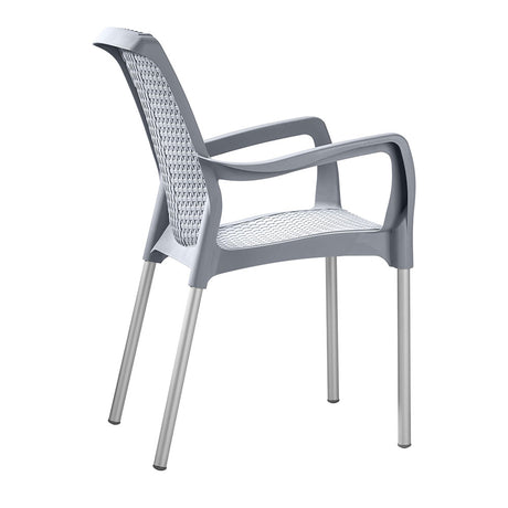 Silla Rimax Shia Gris 56x82.4cm con Espaldor y con Apoya Brazos - SILLAS Y BUTACOS | Bylmo