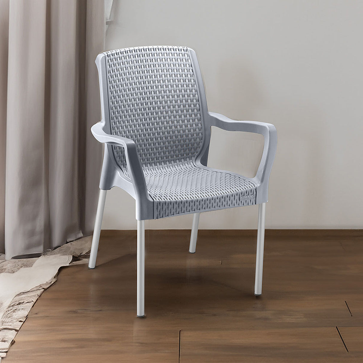 Silla Rimax Shia Gris 56x82.4cm con Espaldor y con Apoya Brazos - SILLAS Y BUTACOS | Bylmo