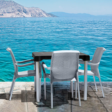 Silla Rimax Shia Gris 56x82.4cm con Espaldor y con Apoya Brazos - SILLAS Y BUTACOS | Bylmo