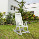 Silla Mecedora Rimax Blanco 62.3x105.6cm con Espaldor y con Apoya Brazos - SILLAS Y BUTACOS | Bylmo
