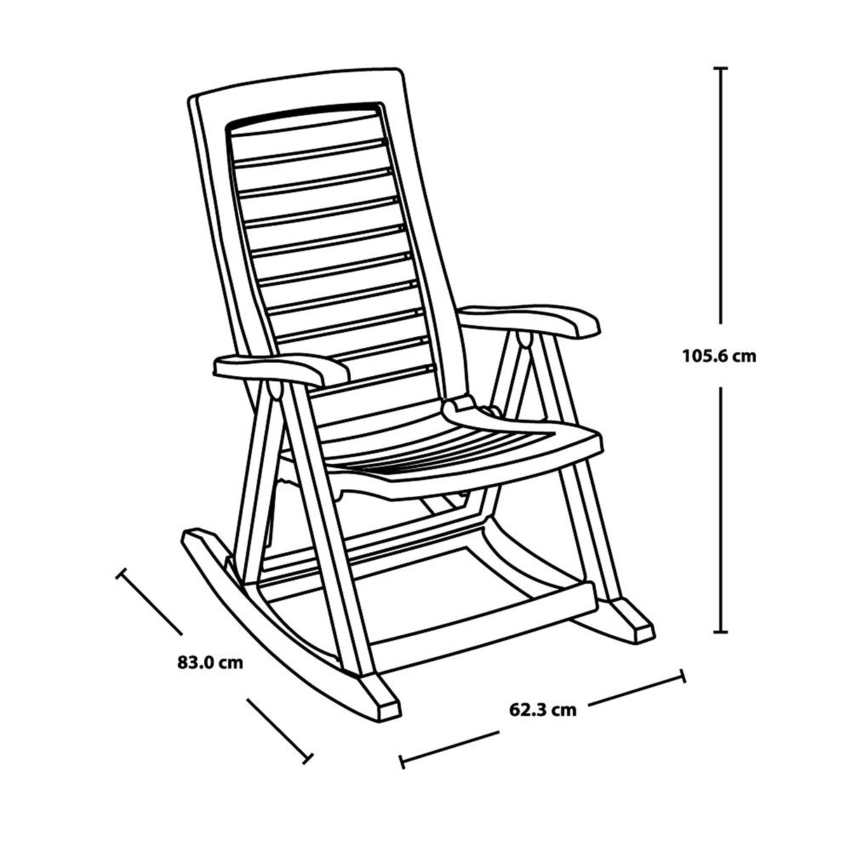 Silla Mecedora Rimax Blanco 62.3x105.6cm con Espaldor y con Apoya Brazos - SILLAS Y BUTACOS | Bylmo