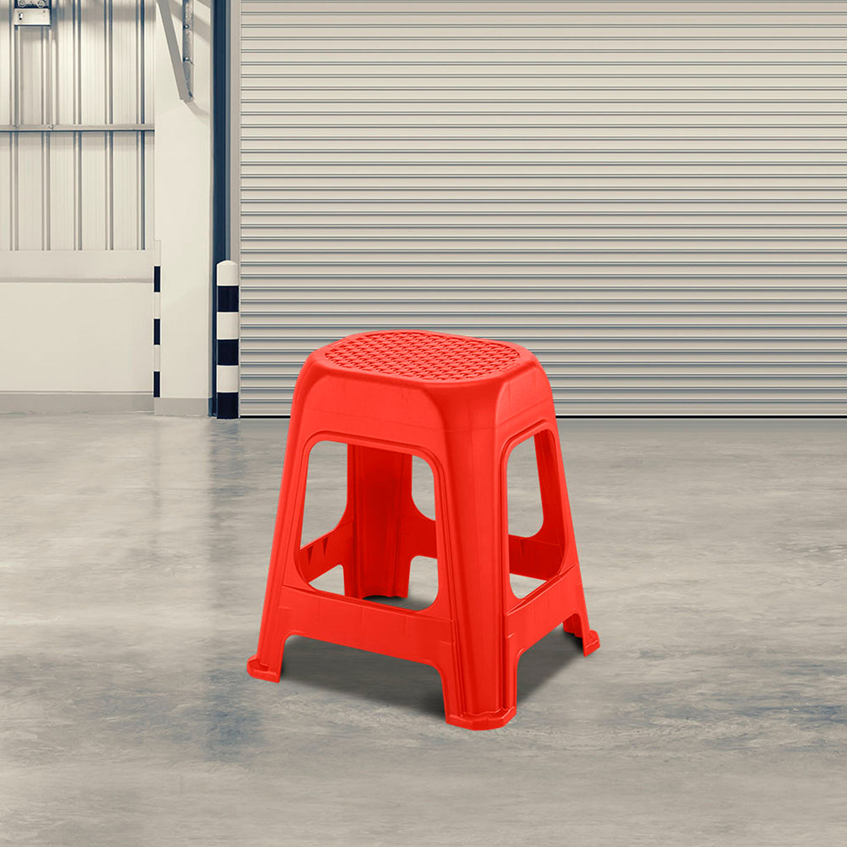 Butaco Rimax Rojo 41.5x46.2cm sin Espaldar y sin Apoya Brazos - SILLAS Y BUTACOS | Bylmo