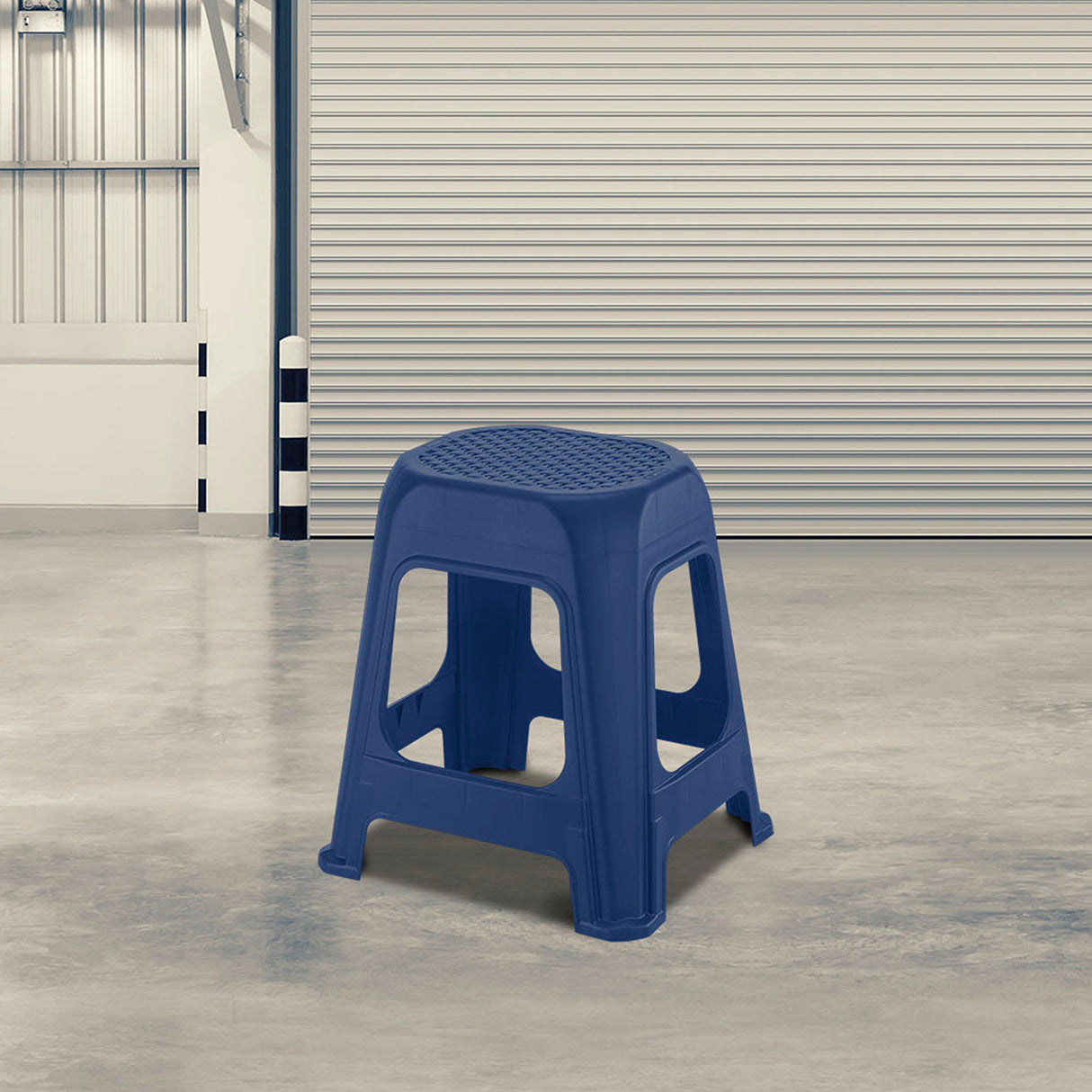 Butaco Rimax Azul Navy 41.5x46.2cm sin Espaldar y sin Apoya Brazos - SILLAS Y BUTACOS | Bylmo