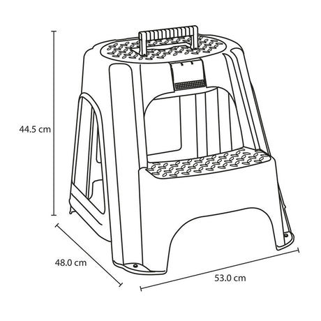 Escalesilla Rimax Gris 56x44.5cm con Tapa Organizadora - SILLAS Y BUTACOS | Bylmo