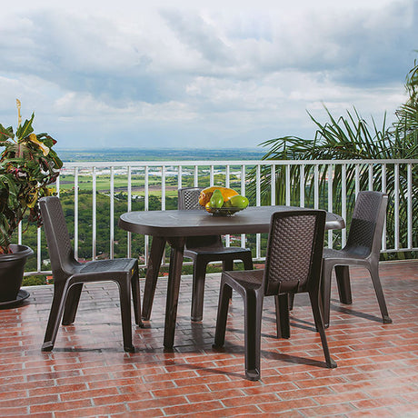 Silla Rimax Eterna Wengue 49x86.5cm con Espaldor y sin Apoya Brazos - SILLAS Y BUTACOS | Bylmo