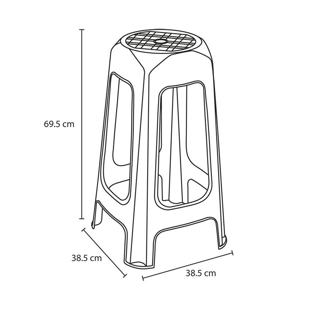 Butaco Rimax Wengue 38.5x69.5cm sin Espaldar y sin Apoya Brazos - SILLAS Y BUTACOS | Bylmo