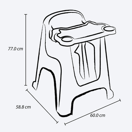 Silla Comedor para Bebé Rimax Verde Menta 60x77cm con Espaldor y con Apoya Brazos - SILLAS Y BUTACOS | Bylmo