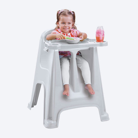 Silla Comedor para Bebé Rimax Gris Hielo 60x77cm con Espaldor y con Apoya Brazos - SILLAS Y BUTACOS | Bylmo