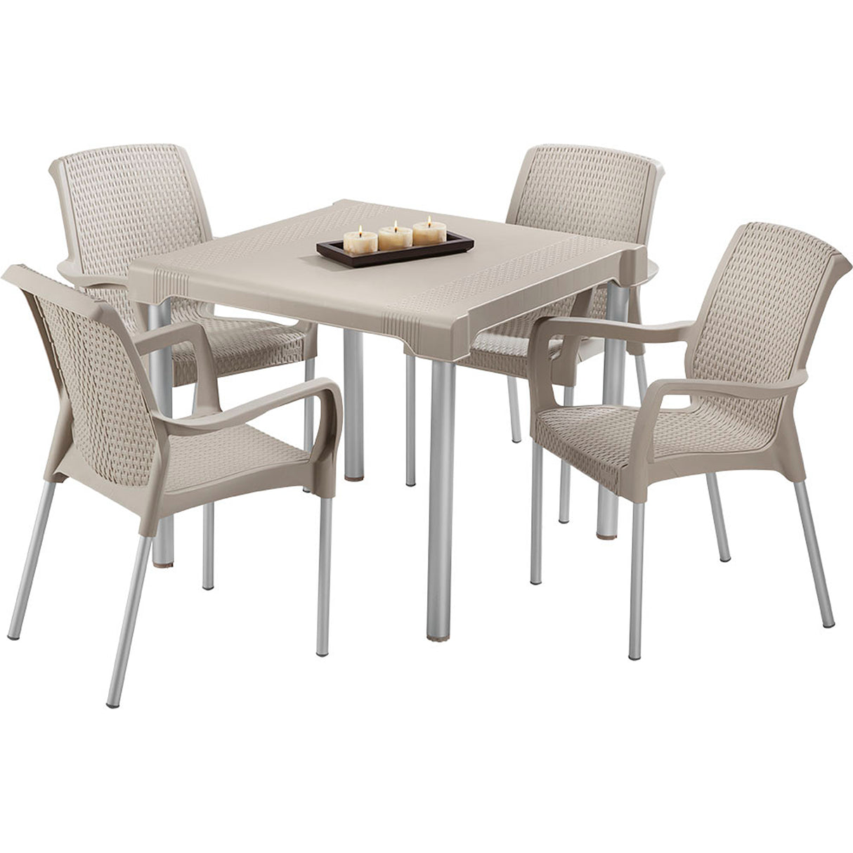 Silla Rimax Shia Taupe 56x82.4cm con Espaldor y con Apoya Brazos - SILLAS Y BUTACOS | Bylmo