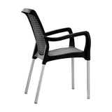 Silla Shia Negro 56.3x82.4cm con Espaldar y con Apoya Brazos - SILLAS Y BUTACOS | Bylmo
