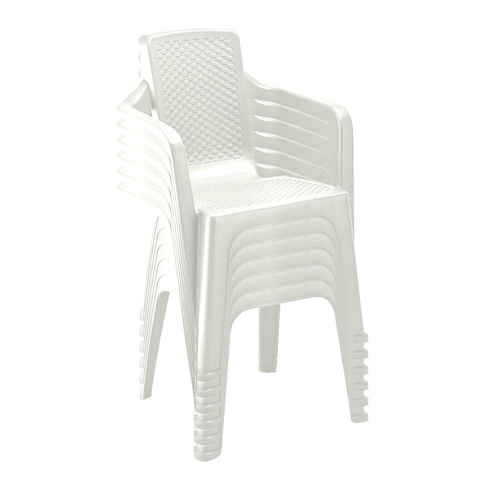 Silla Eterna Blanco Arena 60.2x80.6cm con Espaldar y con Apoya Brazos - SILLAS Y BUTACOS | Bylmo