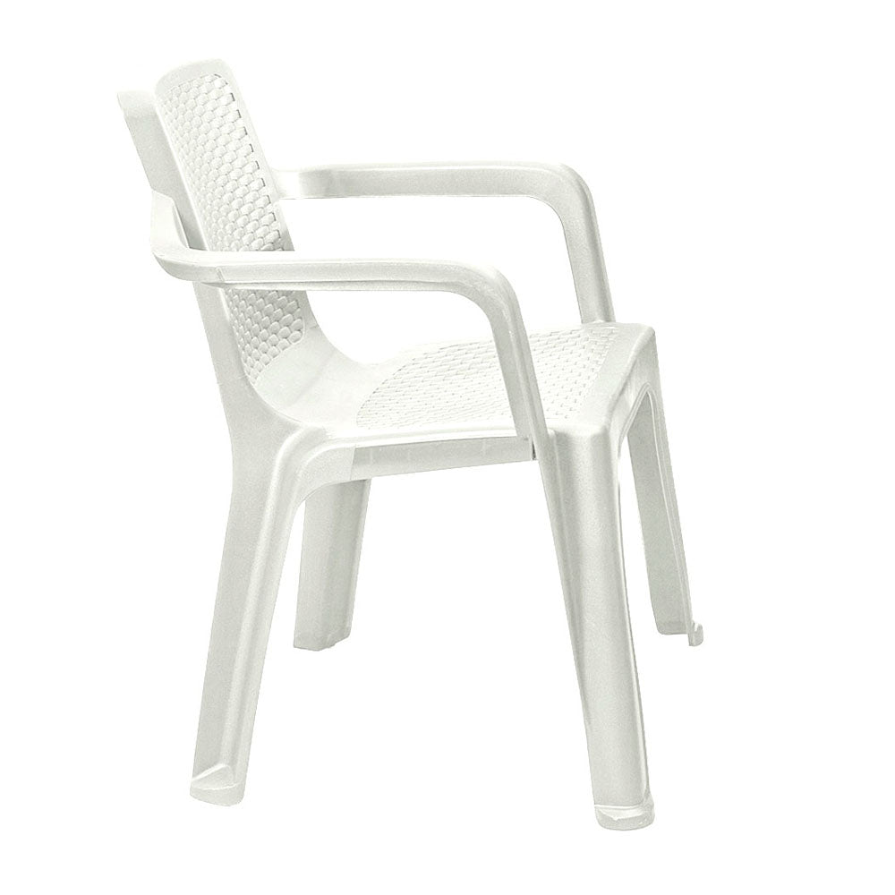 Silla Eterna Blanco Arena 60.2x80.6cm con Espaldar y con Apoya Brazos - SILLAS Y BUTACOS | Bylmo