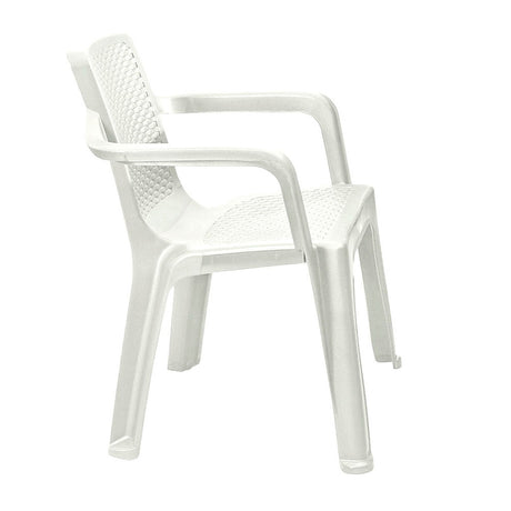 Silla Eterna Blanco Arena 60.2x80.6cm con Espaldar y con Apoya Brazos - SILLAS Y BUTACOS | Bylmo