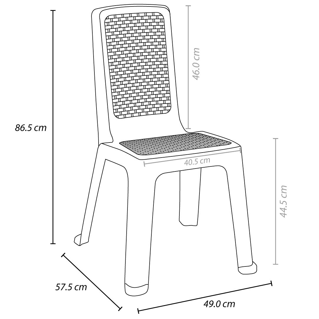 Silla Eterna Blanco Arena 57.5x86.5cm con Espaldar y sin Apoya Brazos - SILLAS Y BUTACOS | Bylmo