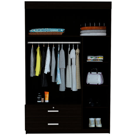 Closet Z 120 Wengue 120x187.5cm con Dos Cajones y con Tres Puertas - CLOSETS | Bylmo