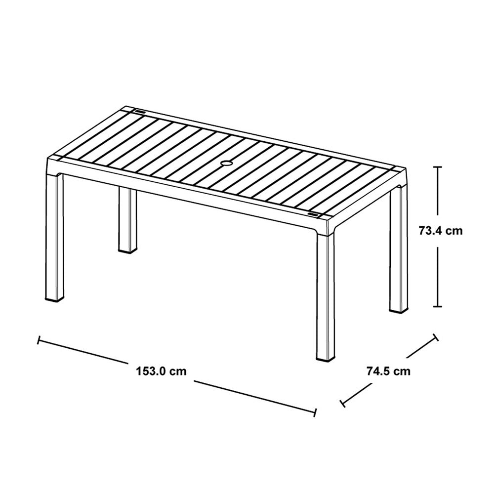 Mesa Auxiliar Rimax Barú Moca 153x73.4cm Rectangular