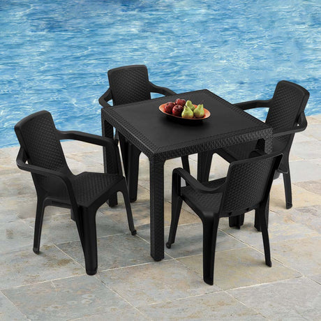 Mesa Auxiliar Rimax Eterna Negro 80.5x72.5cm Cuadrado - MESAS AUXILIARES | Bylmo