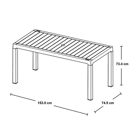 Mesa Auxiliar Rimax Barú Gris Hielo 153x73.4cm Rectangular - MESAS AUXILIARES | Bylmo