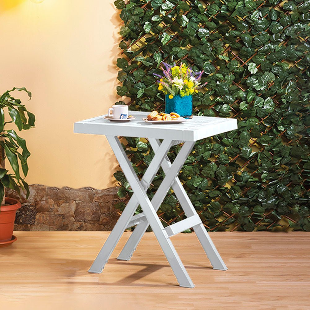 Mesa Auxiliar Plegable Rimax Barú Gris Hielo 65x74.7cm Rectangular - MESAS AUXILIARES | Bylmo