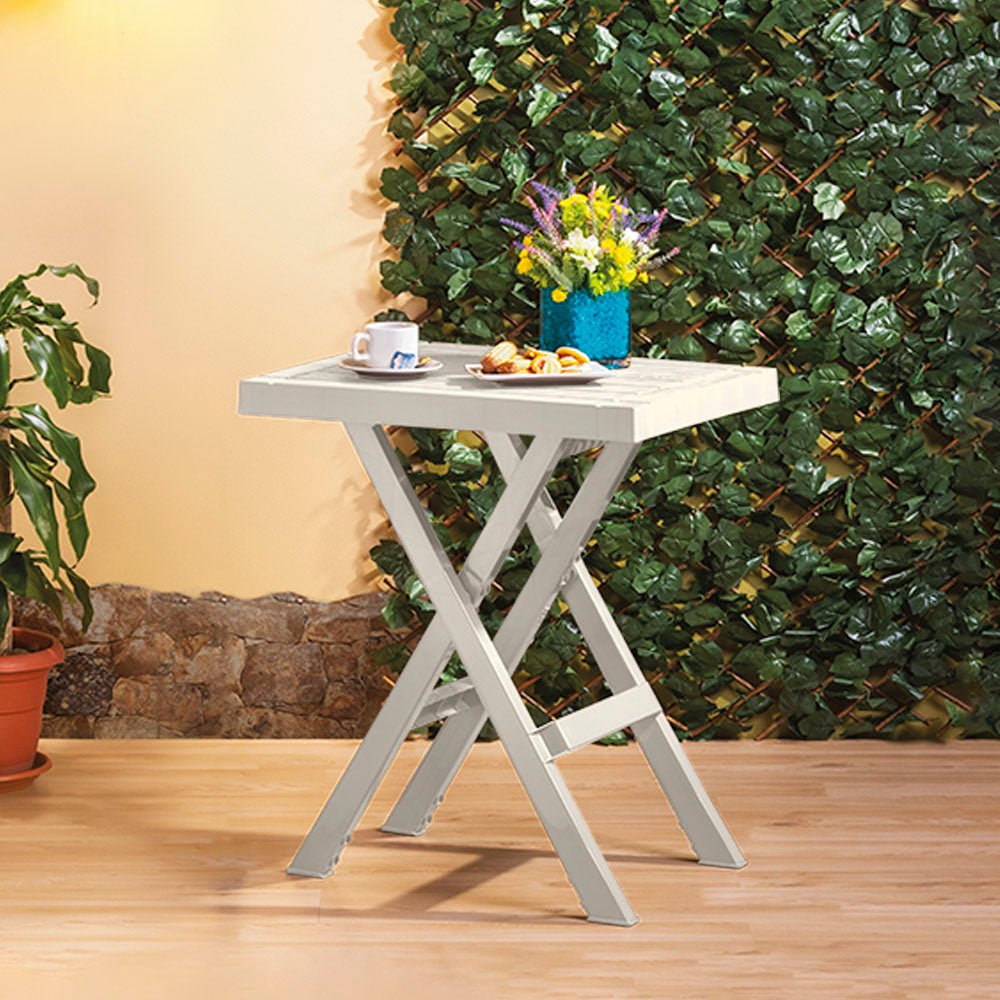 Mesa Auxiliar Plegable Rimax Barú Taupe 65x74.7cm Rectangular - MESAS AUXILIARES | Bylmo