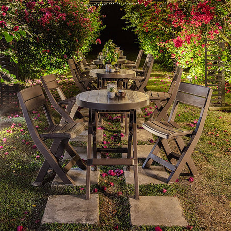 Mesa Auxiliar Plegable Rimax Barú Moca 60.7x74.4cm Circular - MESAS AUXILIARES | Bylmo