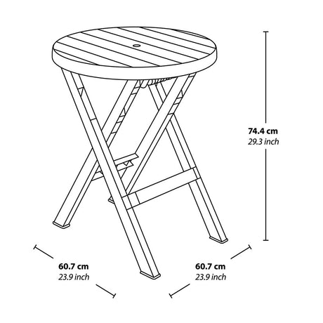 Mesa Auxiliar Plegable Rimax Barú Moca 60.7x74.4cm Circular - MESAS AUXILIARES | Bylmo