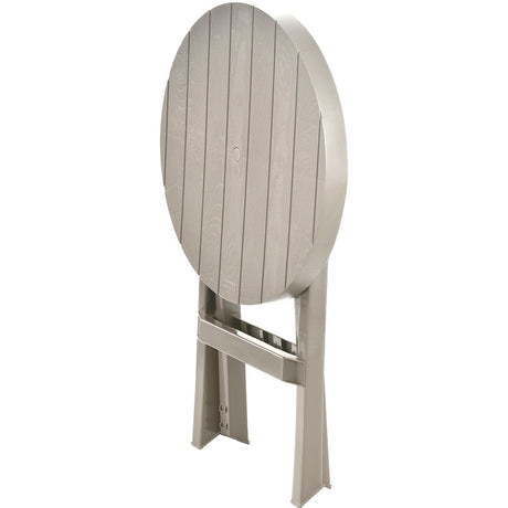 Mesa Auxiliar Plegable Rimax Barú Taupe 60.7x74.4cm Circular - MESAS AUXILIARES | Bylmo