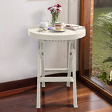 Mesa Auxiliar Plegable Rimax Barú Taupe 60.7x74.4cm Circular - MESAS AUXILIARES | Bylmo