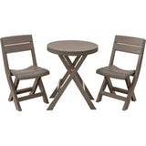 Combo Mesa Auxiliar y Sillas Rimax Barú Moca 60.7x74.4cm Circular - MESAS AUXILIARES | Bylmo