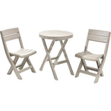 Combo Mesa Auxiliar y Sillas Rimax Barú Taupe 60.7x74.4cm Circular - MESAS AUXILIARES | Bylmo