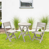 Combo Mesa Auxiliar y Sillas Rimax Barú Taupe 60.7x74.4cm Circular - MESAS AUXILIARES | Bylmo