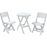 Combo Mesa Auxiliar y Sillas Rimax Barú Gris Hielo 60.7x74.4cm Circular - MESAS AUXILIARES | Bylmo