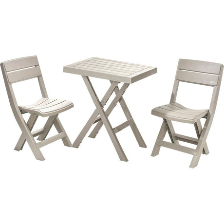 Combo Mesa Auxiliar y Sillas Rimax Barú Taupe 149x81cm Cuadrado - MESAS AUXILIARES | Bylmo