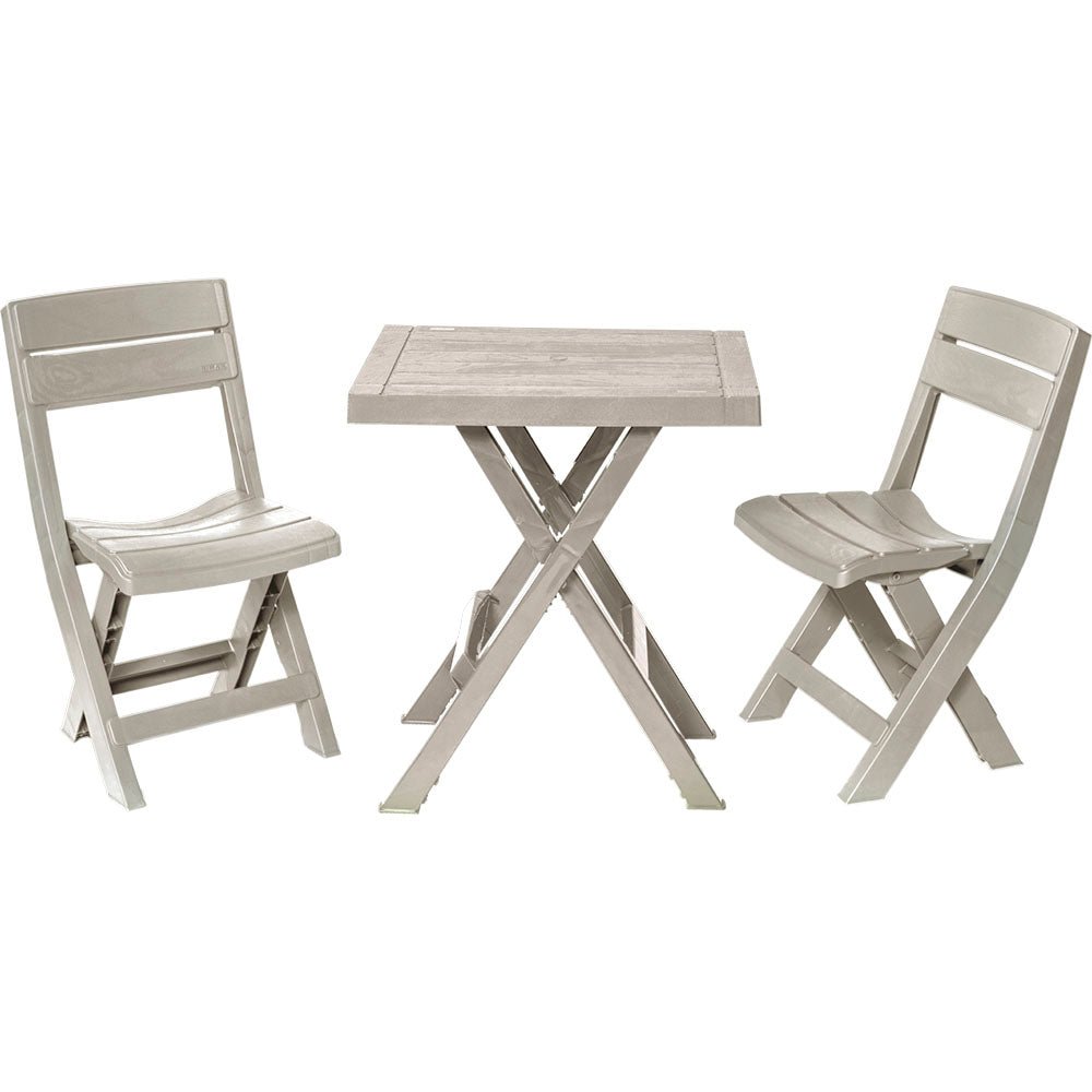 Combo Mesa Auxiliar y Sillas Rimax Barú Taupe 149x81cm Cuadrado - MESAS AUXILIARES | Bylmo