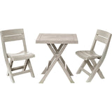 Combo Mesa Auxiliar y Sillas Rimax Barú Taupe 149x81cm Cuadrado - MESAS AUXILIARES | Bylmo