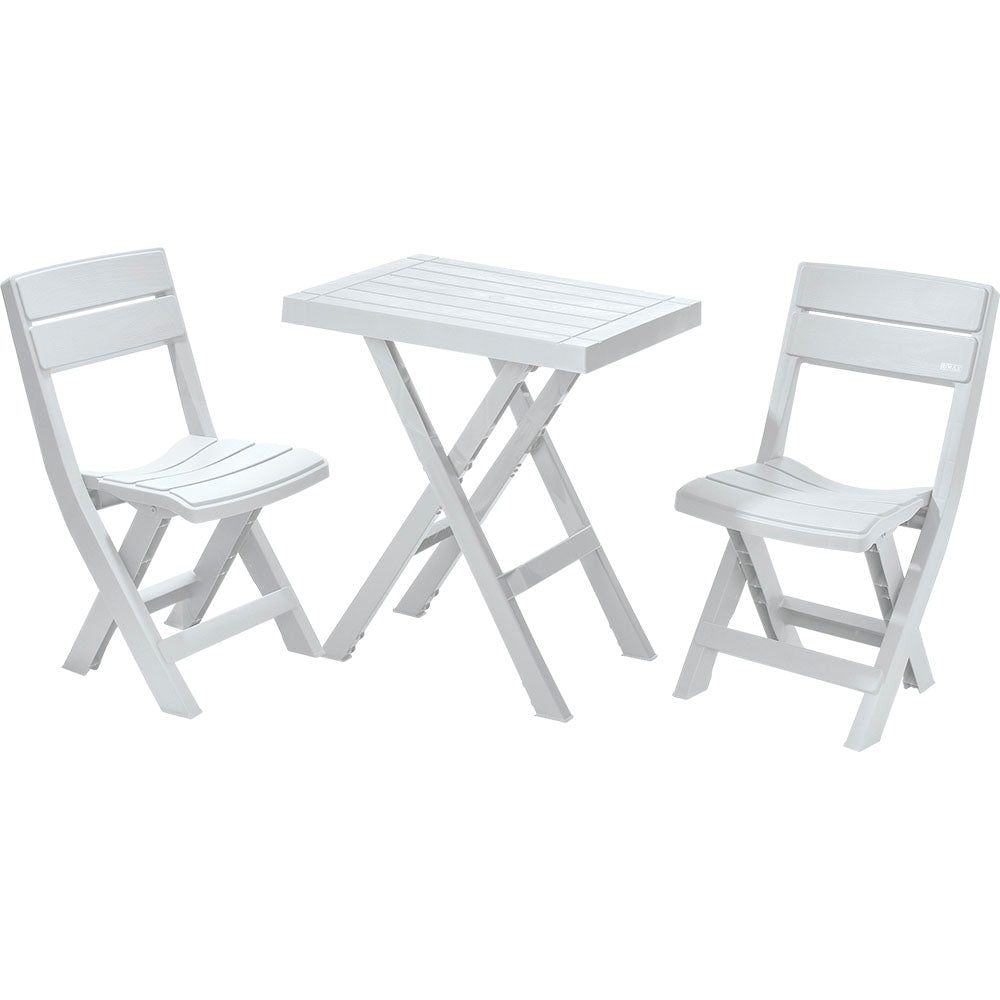 Combo Mesa Auxiliar y Sillas Rimax Barú Gris Hielo 149x81cm Cuadrado - MESAS AUXILIARES | Bylmo