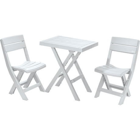 Combo Mesa Auxiliar y Sillas Rimax Barú Gris Hielo 149x81cm Cuadrado - MESAS AUXILIARES | Bylmo