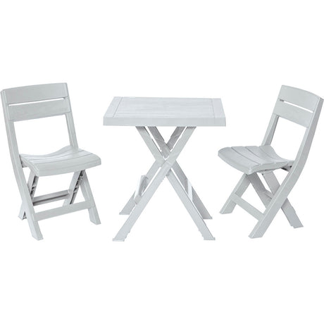 Combo Mesa Auxiliar y Sillas Rimax Barú Gris Hielo 149x81cm Cuadrado - MESAS AUXILIARES | Bylmo