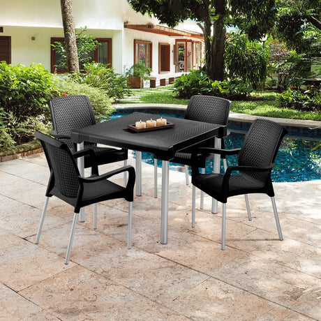 Mesa Auxiliar Rimax Shia Negro 85.6x72.5cm Cuadrado - MESAS AUXILIARES | Bylmo