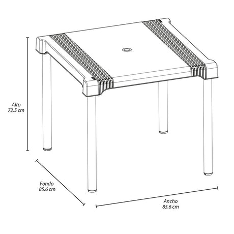 Mesa Auxiliar Rimax Shia Negro 85.6x72.5cm Cuadrado - MESAS AUXILIARES | Bylmo