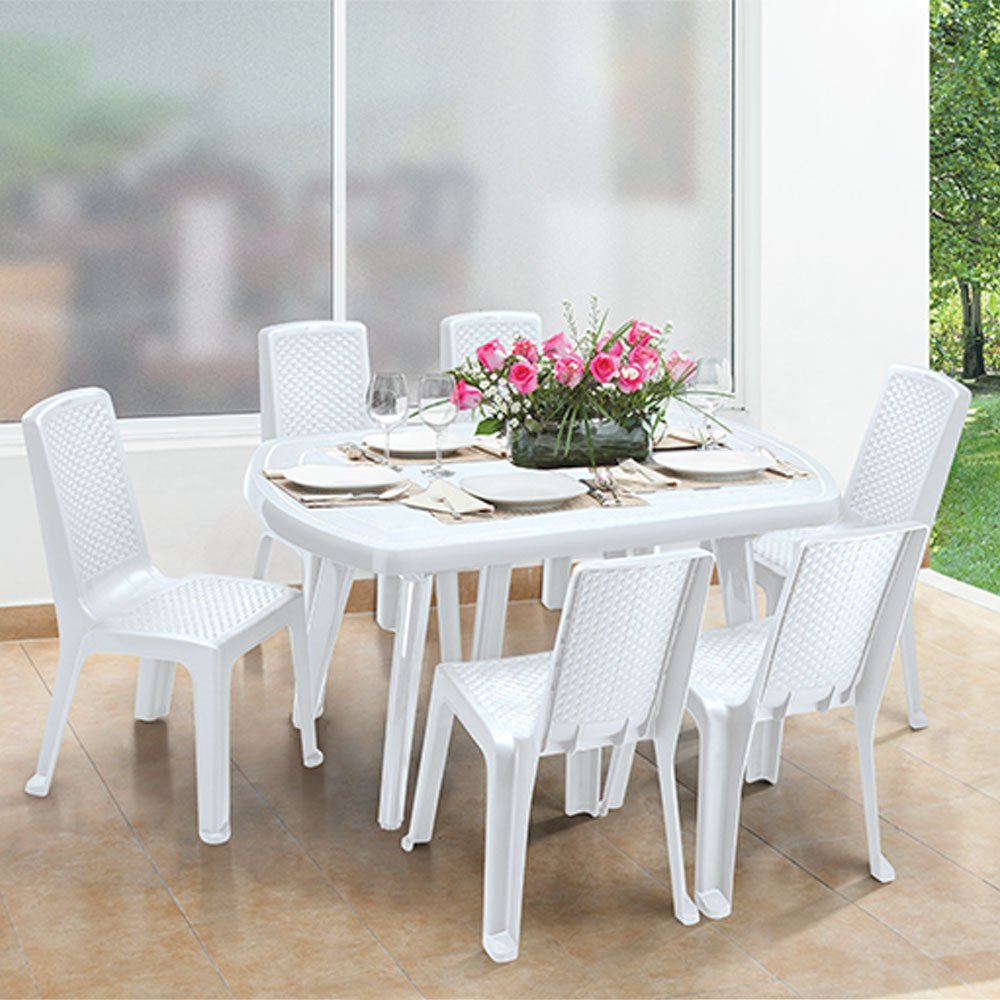 Mesa Auxiliar Rimax Lotus Blanco 139.8x71.4cm Ovalado - MESAS AUXILIARES | Bylmo