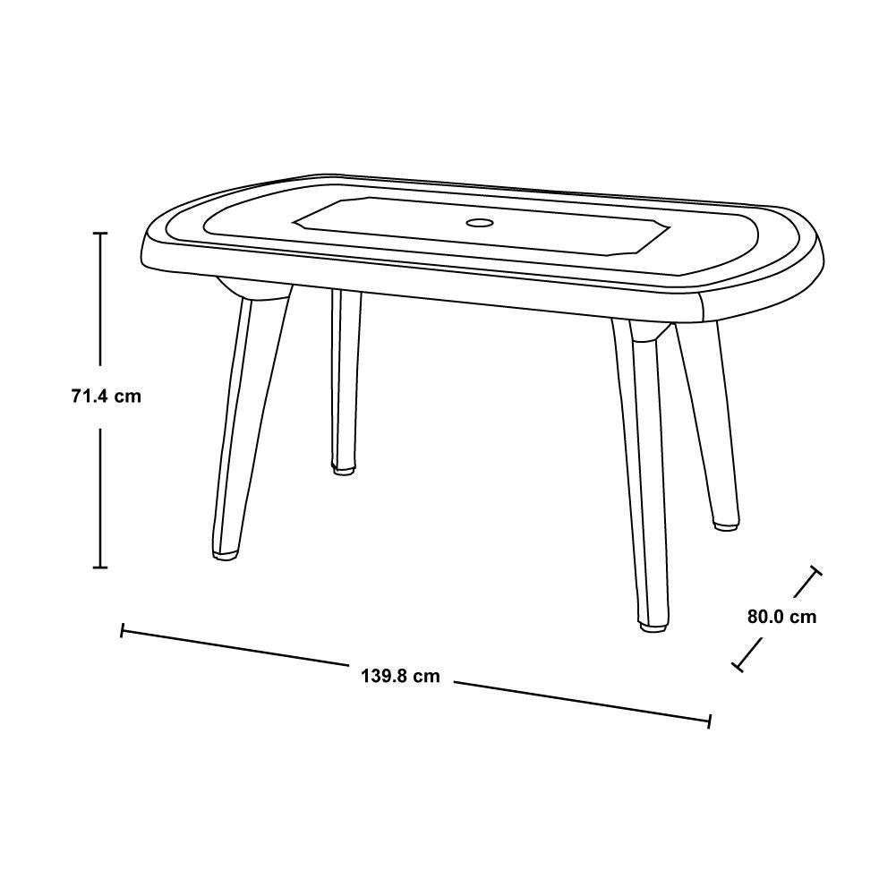 Mesa Auxiliar Rimax Lotus Blanco 139.8x71.4cm Ovalado - MESAS AUXILIARES | Bylmo