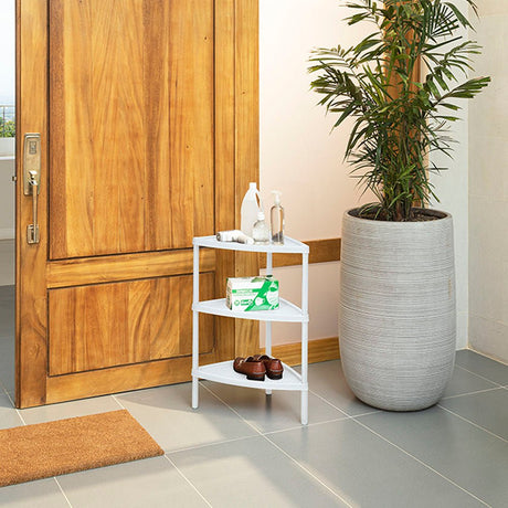 Mesa Multiusos Rimax Shia Blanco 37.5x77cm Triangular - MESAS AUXILIARES | Bylmo