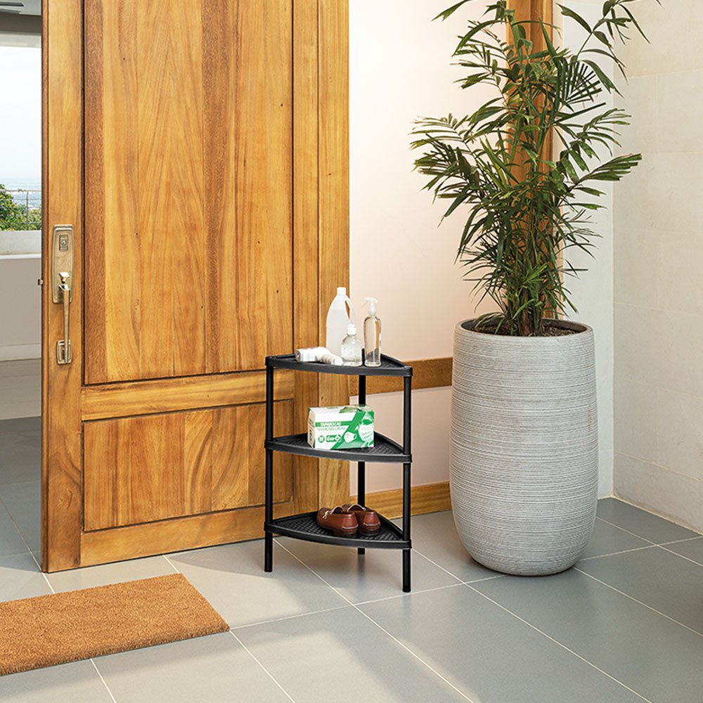 Mesa Multiusos Rimax Shia Negro 37.5x77cm Triangular - MESAS AUXILIARES | Bylmo