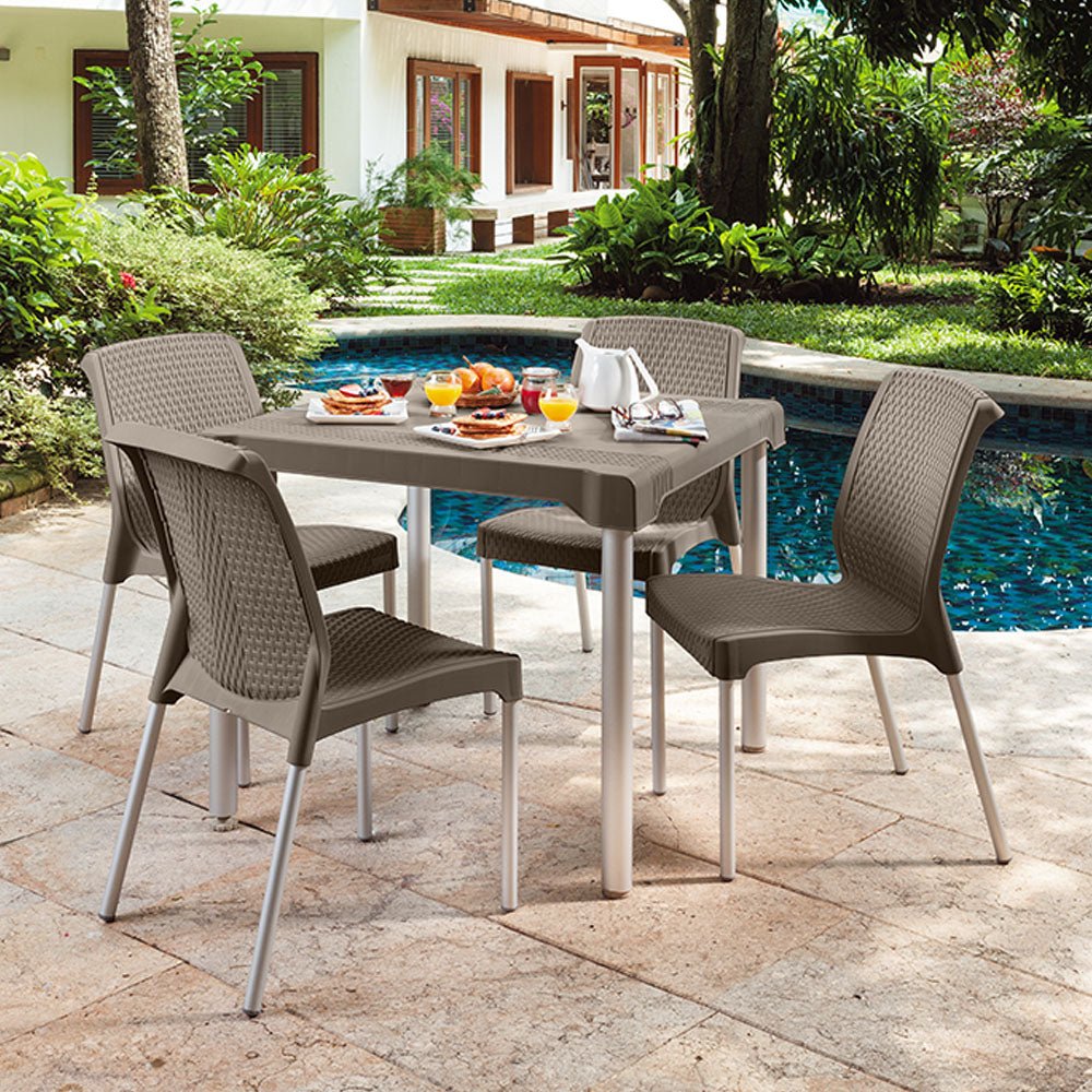 Mesa Auxiliar Rimax Shia Moca 85.6x72.5cm Cuadrado - MESAS AUXILIARES | Bylmo