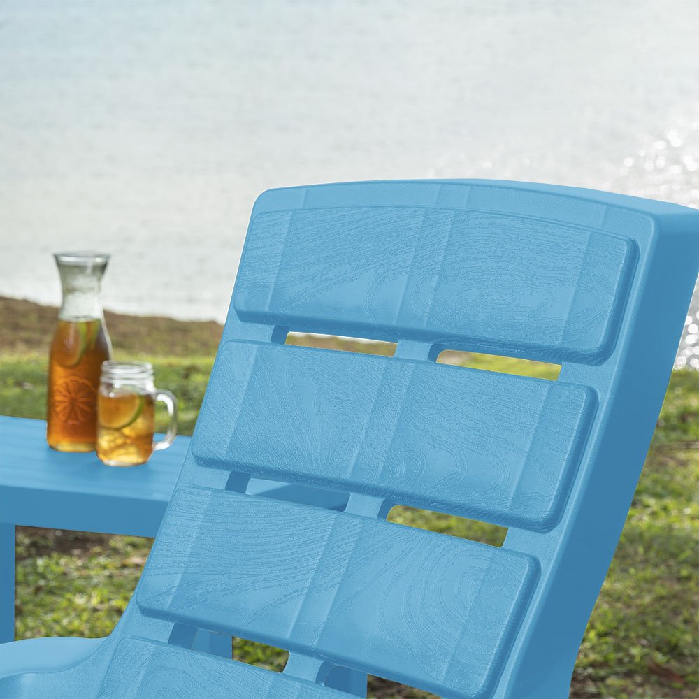 Silla Playera Rimax Barú Azul Turquesa 67.5x89.1cm con Apoya Brazos y con Espaldar - SILLAS DE EXTERIOR | Bylmo