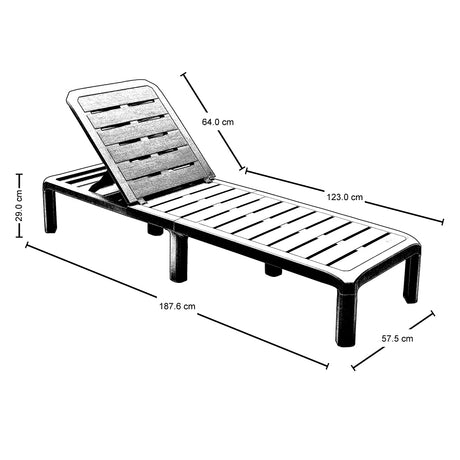 Cama Asoleadora Rimax Barú Blanco 57.5x29cm con Espaldar - SILLAS DE EXTERIOR | Bylmo